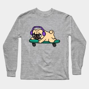 Skater Pug Long Sleeve T-Shirt